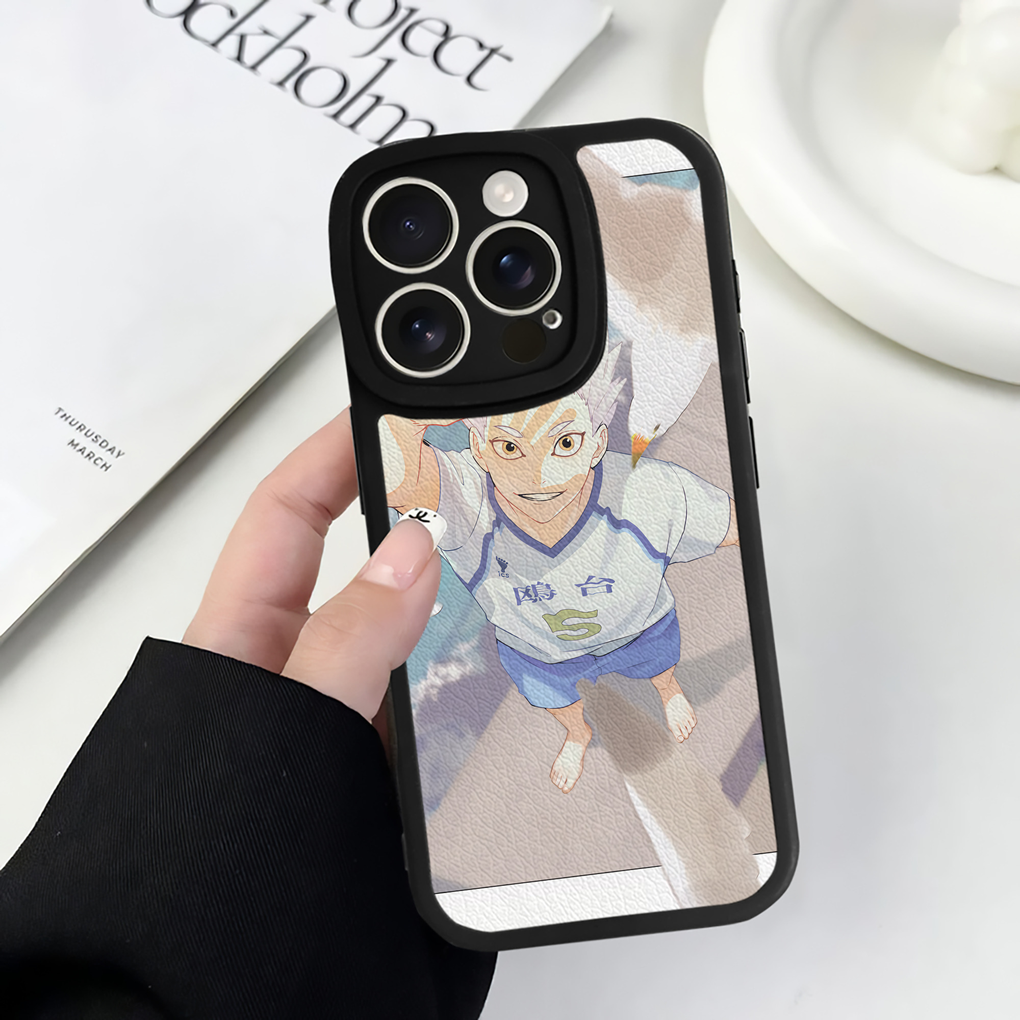 （画像用） ハイキュー!! Haikyu!! 【iPhone 16シリーズ対応】シリコンスマホケース（レザー調） 材質：シリコン